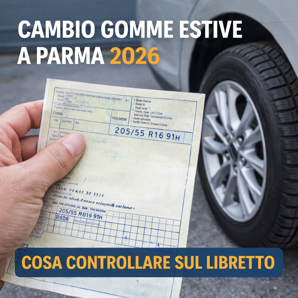 Cambio gomme estive Parma 2026: controllo sul libretto e indice di velocità